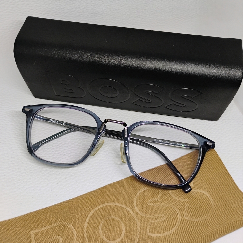 Hugo Boss Grey BOSS 1057 Eyeglasses with Case & Cleaning Cloth (Both Hugo Boss)